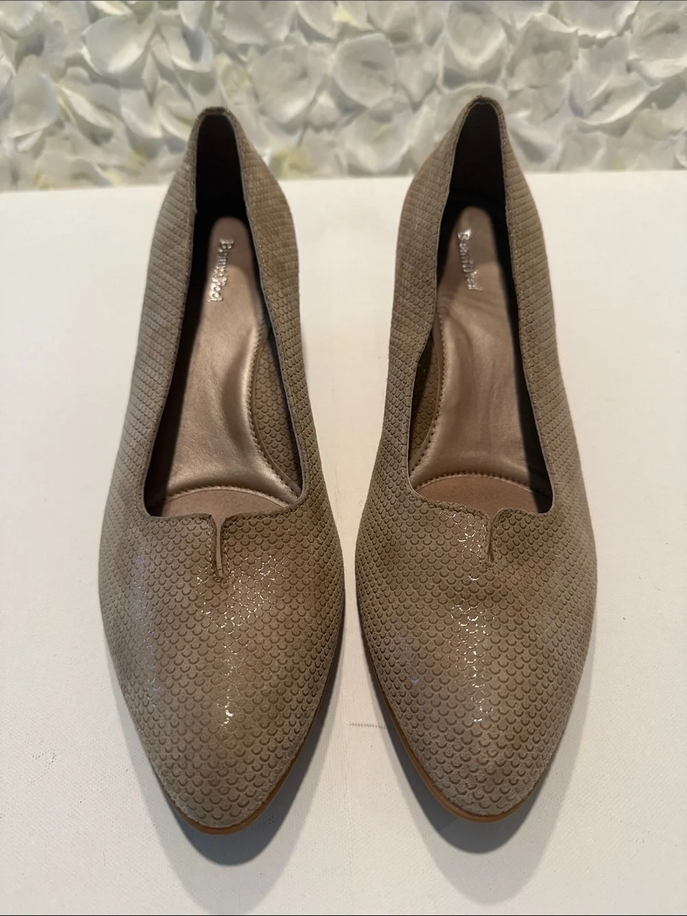 BeautiFeel Taupe Textured Pointed Toe Slip-Ons